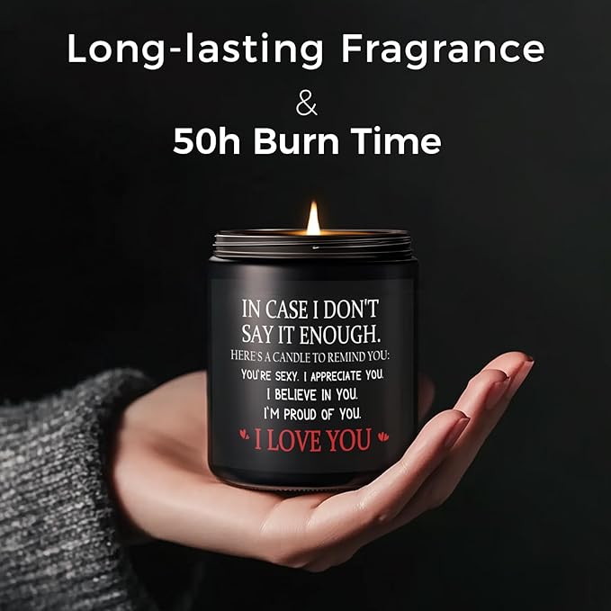 MOASITN Couples Candles for Her Him, Valentines Day, Birthday, Anniversary Christmas Candle for Men, Women, Boyfriend, Girlfriend, Personalized I Love You Candles Presents for Husband Wife