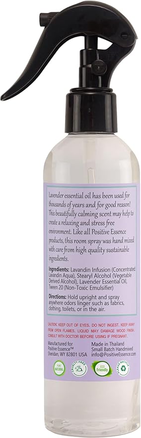 Lavender Room and Linen Spray – Natural Pillow Mist with Pure Lavender Essential Oil, Calming Home Fragrance, Sleep Spray, Bathroom Freshener, Fabric and Air Freshener – 8.5 fl oz