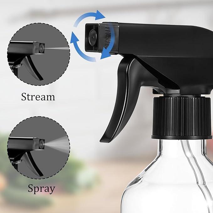 10Pcs 10oz Spray Bottle for Hair, Plastic Empty Spray Bottles for Plants, Mist/Stream Heavy Duty Water Spraying Bottle with Adjustable Sprays Nozzle BPA Free Refillable Containers for Cleaning
