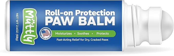 Roll-On Dog Paw Balm - Moisturizer & Soothing Protection from Snow & Hot Pavements - Snout Soother for Dogs - Easy & Fast to Apply, Natural, Non-Toxic, Food-Grade, Lick-Safe Wax