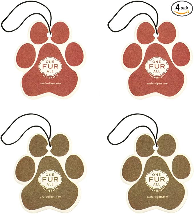 One Fur All Pet-Friendly Car Air Freshener - Fall Mix Pack of 4 - Non-Toxic, Long-Lasting, Hanging Odor Eliminator for Small Spaces & Car