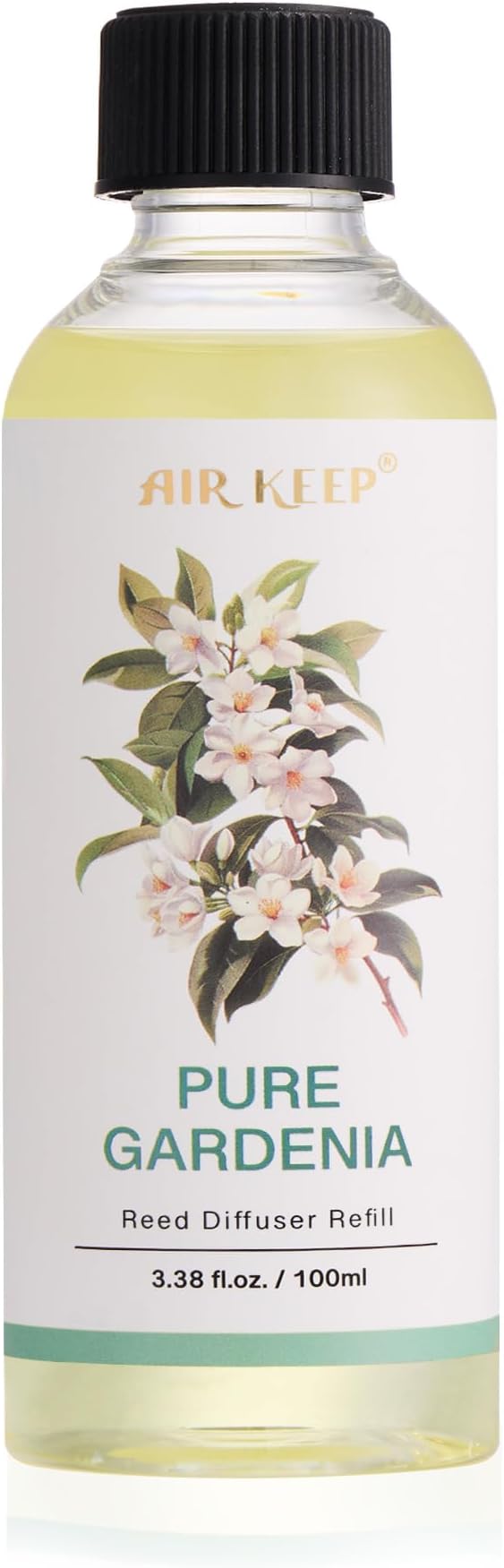 Airkeep Reed Diffuser Oil Refill/Pure Gardenia/3.38oz（100ml/1 Pack/Scented Oil Refill for Reed Diffuser Home Fragrance for Bedroom, Bathroom Office Home Decor