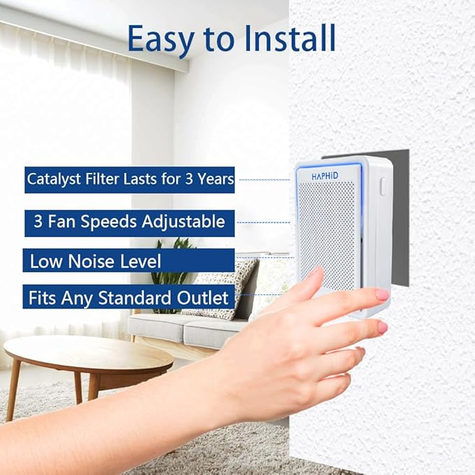 Cat Litter Deodorizer 99%, Pet Odor Eliminator for Strong Odor with Catalyst Filter, Air Purifier Plug In Air Freshener for Home & Pets Litter Box Room Wardrobe Toilet Shoe Cabinet (White）