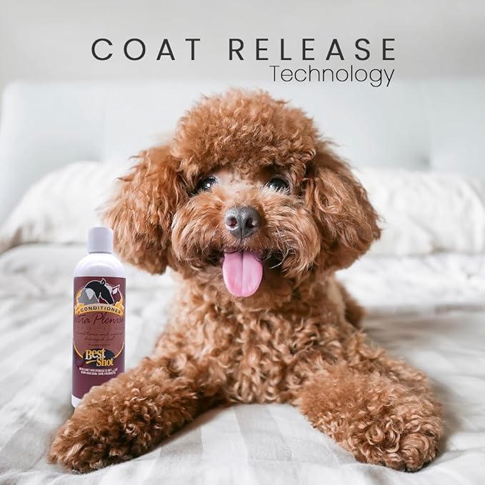 Best Shot Ultra Plenish Conditioner, Coat Release Technology, Ideal Pet Grooming Supplies, Moisturizing Conditioner for Dogs, Cats, and Horses, 16 Oz.