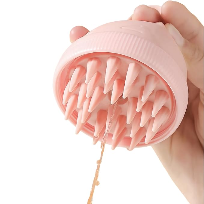 Silicone Cat Bath Brush - Soft Pet Grooming Tool with Integrated Shampoo Dispenser | Gentle Massage Bristles for Cats & Small Dogs(Pink)