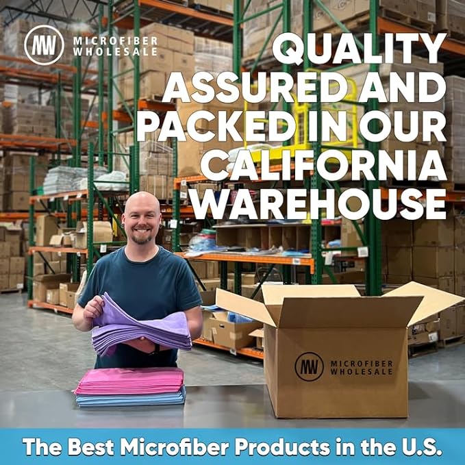 MW Pro Microfiber Cleaning Cloth | Green (12 Pack) | Size 16" x 16" | All Purpose Microfiber Towels - Clean, Dust, Polish, Scrub, Absorbent