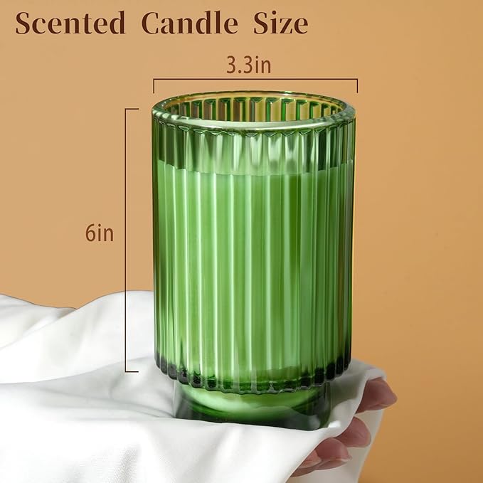 Balsam Cedar Scented Candles for Christmas Decor, Soy Candle for Home Gifts, 70 Hours Burning Fir Jar Candle in Glass, Ideal for Holiday Relaxing Ambience