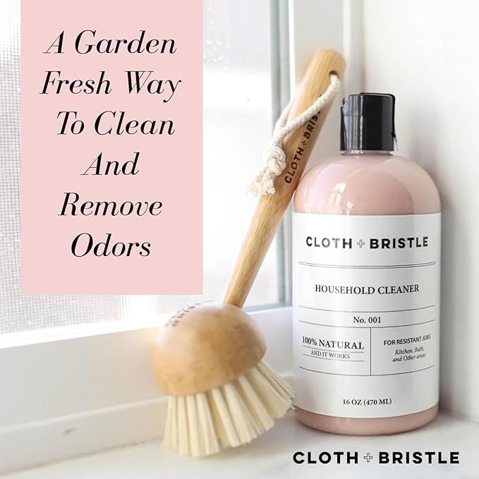 CLOTH & BRISTLE NO. 001 Household Cleaner, Multi-Surface, All-Purpose, Eco-Friendly, Cleaning Spray, Kitchen Stain Remover, Surface Disinfectant, Natural Solution
