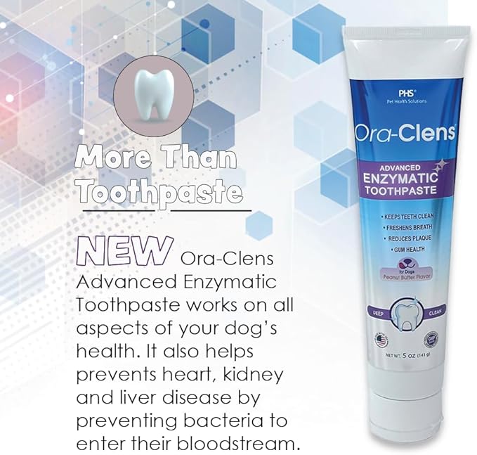 Advanced Enzymatic Toothpaste – Safe and Natural Dog Oral Care Toothpaste – Freshens Breath, Fights Plaque and Reduces Tatar – Tasty Peanut Butter Flavor – 5 Oz