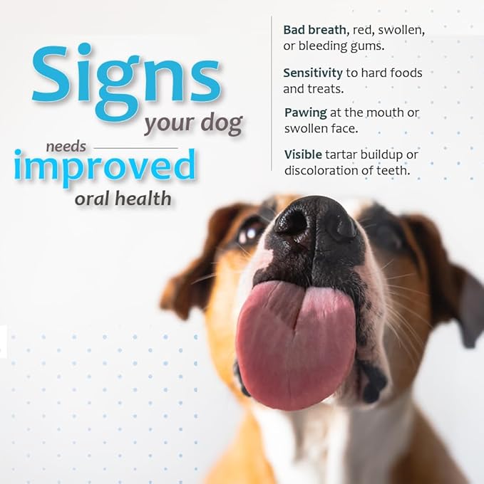 Oral Hygiene Chews for Medium Dogs-Enzymatic Dental Treats for Daily Oral Care, Cleans Teeth and Freshens Breath, Reduces Plaque, Bacteria and Tartar Build Up Without Brushing-30 Chews