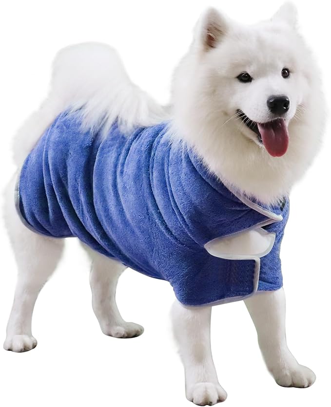 Dog Towel, Gimilife Dog Bathrobe Pet Grooming Towel Drying Coat Robes for After Bath Collection Absorbent Microfiber Towels Dogs Bath Towels for Drying Dogs Small Medium Large