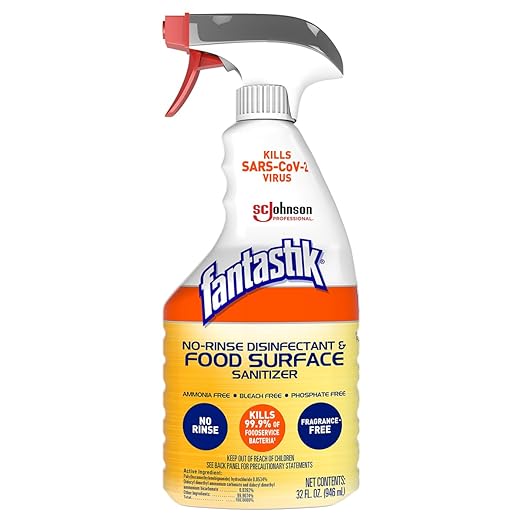 SC Johnson Professional Fantastik No Rinse Disinfectant & Food Surface Sanitizer 32oz