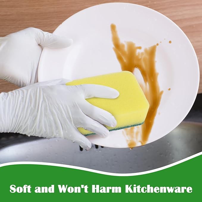 80 Pack Sponges Kitchen Cleaning Sponges Supplies Dish Sponge Cleaning Scrubber Scrub Scouring Pad Washing Dishes Brush Scrubbers Pads Bulk for Kitchen Home Bathroom Dishwashing Pots Pans (80)