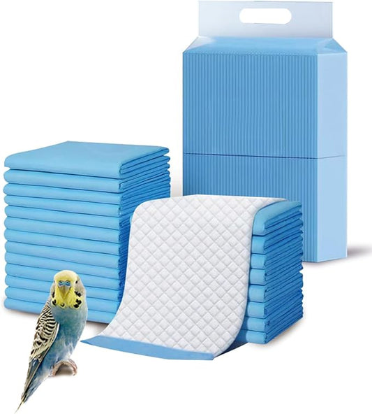 23.6" X 35.4" Extra Large Disposable Bird Cage Liner Birds Cage Liners Super Absorbent Birdcage Liners Parakeet Cage Training Accessories with Quick-Dry Surface for Cockatiels Parrots (20 Pcs)