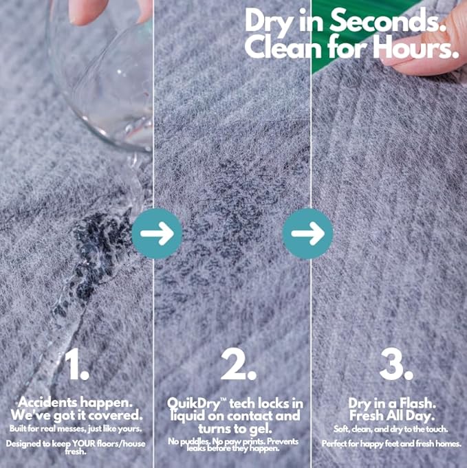 Hopp'd™ Disposable Cage Liners for Guinea Pigs, Rabbits, Ferrets & Small Pets - Ultra Absorbent Bunny Pee Pads with Bamboo Odor Control; Guinea Pig Bedding (47"x24" Midwest)- 12 Count (1 Month Supply)