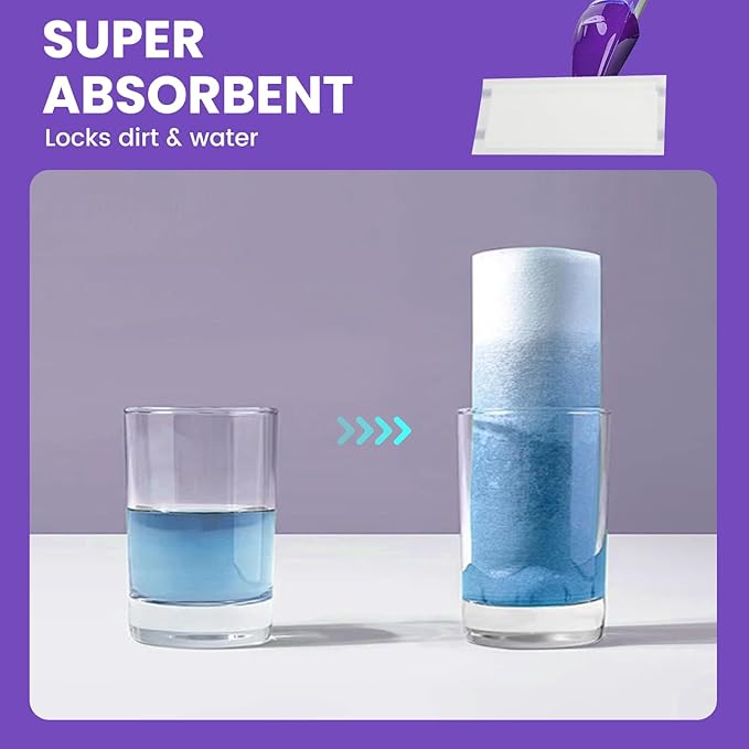 24 Count Disposable Mopping Pad Refill for Swiffer Wet Jet Spray Mop, Multi Surface Floor Cleaner Spray Mop Pads Refills for Floor Cleaning, Thickness and Absorbent