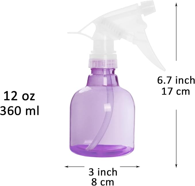 Youngever 6 Pack 12 Ounce Empty Plastic Spray Bottles (Purple)