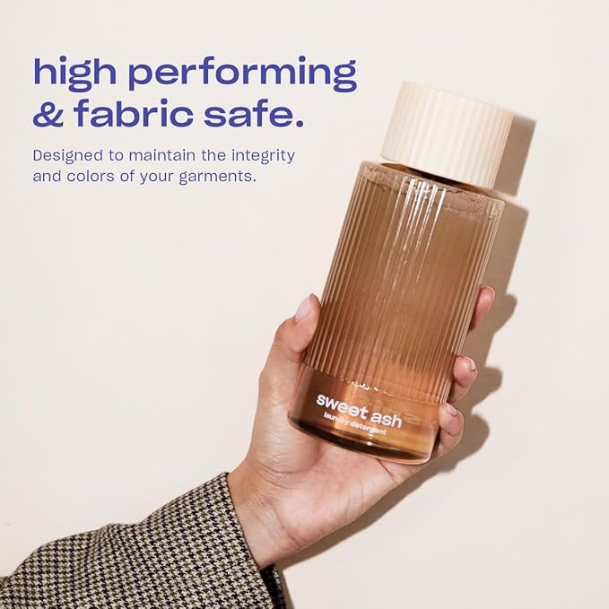 Snif Sweet Ash Laundry Detergent & Scent Booster Starter Pack – Long-Lasting Woodsy Amber Scent, Premium Non-Toxic Laundry Set, HE Safe, Non-Irritating (16oz + 8.5oz)