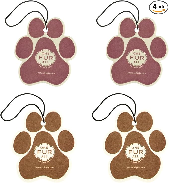 One Fur All Pet-Friendly Car Air Freshener - Winter Mix Pack of 4 - Non-Toxic, Long-Lasting, Odor Eliminating Air Freshener for Small Spaces & Car