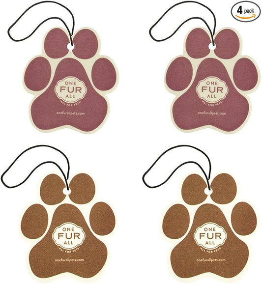One Fur All Pet-Friendly Car Air Freshener - Winter Mix Pack of 4 - Non-Toxic, Long-Lasting, Odor Eliminating Air Freshener for Small Spaces & Car