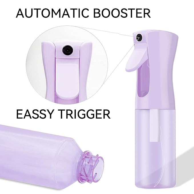 Continuous Mist Spray Bottle for Hair, Face & Plants (6.8oz/200ml) - Ultra Fine Travel-Size Water Mister for Salons, Cleaning, Pets & Skincare Leakproof Design