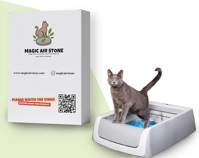 Natural Cat Litter Odor Eliminator Stone – Lifetime Reusable, Odor Neutralizer & Pet-Friendly Air Freshener –, Chemical-Free Cat Urine Smell Remover for Litter Box & Home Use