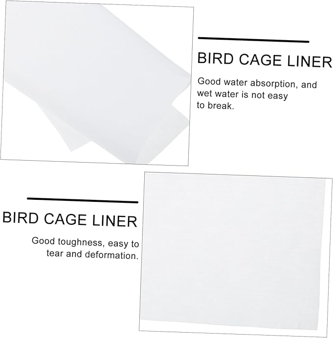100PCS Bird Cage Liner Paper Disposable Parrot Cage Liners Absorbent Bird Paper Mats for Non-Toxic