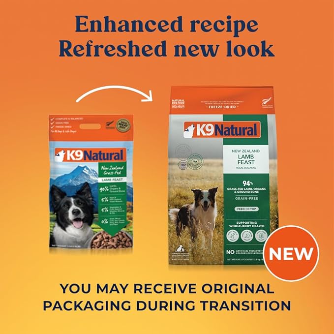 K9 Natural - Grain Free Freeze Dried Dog Food - Lamb, 8lb