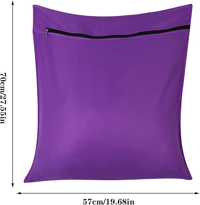 AUXSOUL 1 Pack Pet Laundry Bag,Stops Pet Hair Blocking The Washing Machine,Big Size Wash Bag Ideal for Dog Cat Horse,Hair Remover Safely,25.8’’ 27.8’’(65 X 70cm)(Purple)