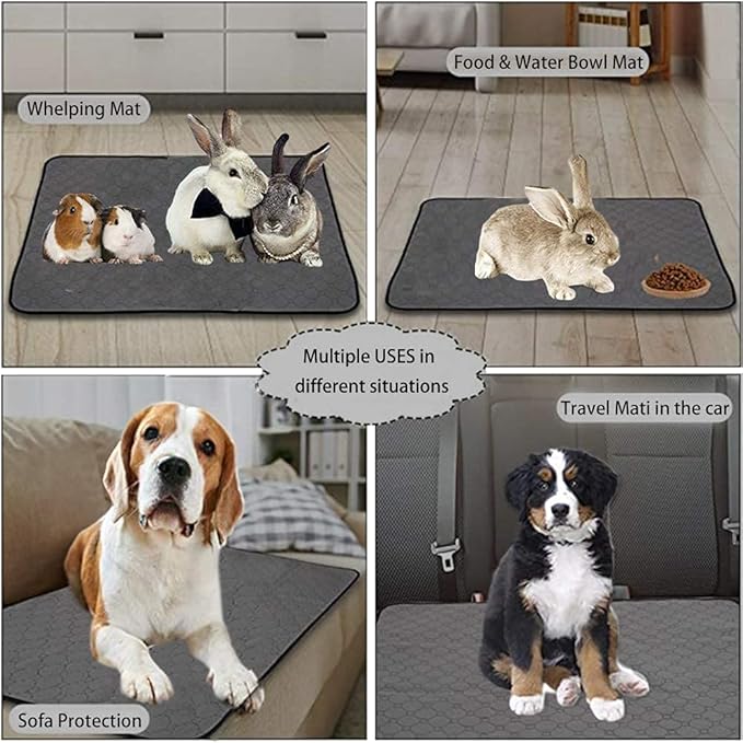 Guinea Pig Cage Liners - Washable Guinea Pig Pee Pads, Waterproof Reusable & Anti Slip Guinea Pig Bedding Fast and Super Absorbent Pee Pad for Small Animals Rabbit Hamster Rat