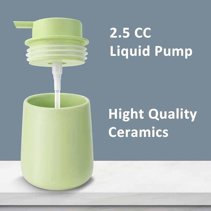 Soap Dispenser Ceramic with Easy-to-Press Pump Hand Lotion Liquid Dispenser for Shampoo Bathroom Kitchen 12 oz