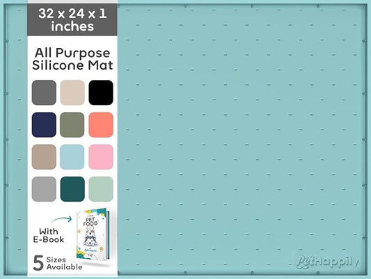 32x24x1” XL Dog Food Mat - All Purpose Under Sink Liner, Washer and Dryer Covers for The Top, Silicone Griddle Mat for Blackstone - Raised Edges Dog Mat for Food and Water Prevent Spill, Waterproof