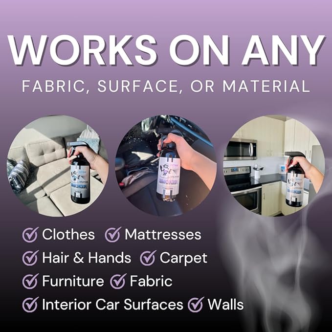 The Stink Solution Smoke Odor Eliminator Spray - Completely Remove Smoke Smell From House, Car, Clothes, Hair, & More - Best Odor Eliminator For Smoke - Bamboo Teak, Sky Blue, & Unscented 4 oz Bottles