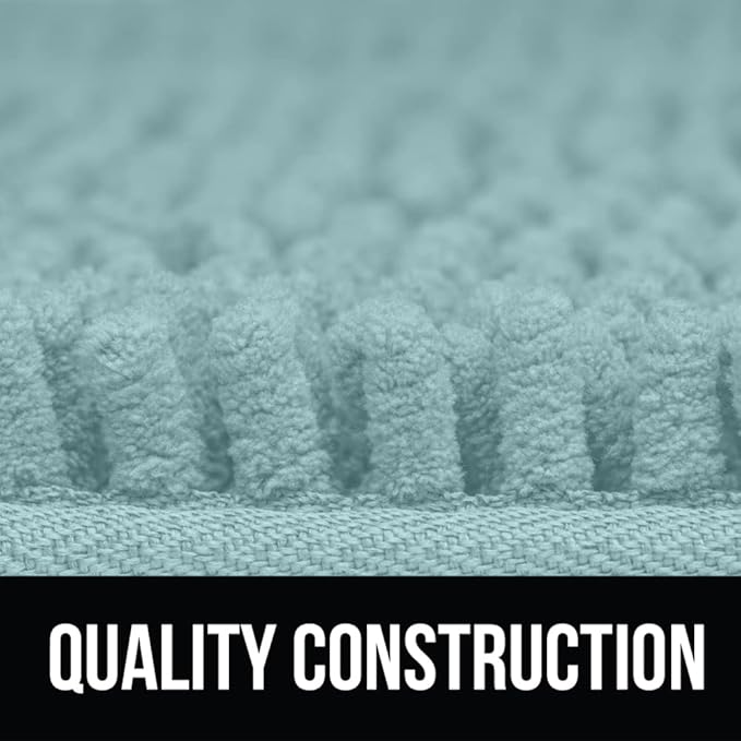 KANGAROO Bathroom Rugs, Chenille Soft Absorbent Bath Rug, Shaggy Shower Mat, Quick Dry Machine Wash Bathmat, Plush Carpet Mats for Tub, Bathtub and Room Home Decor Accessories, 30x20, Seafoam