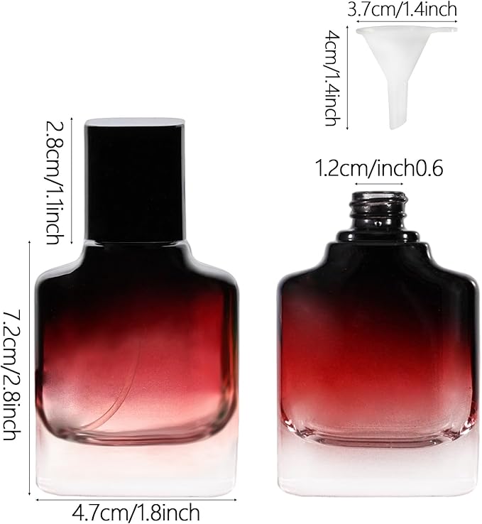 Perfume Bottles Empty Glass Atomizer Sprayer, 3 Pack 30ml Refillable Travel Spray Bottle for Fragranc or Essential Oil, Portable Cologne Atomizers with Dispensing Kit for Handbag, Date