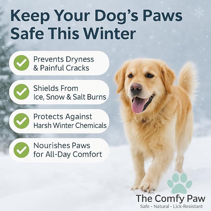 Dog Paw Balm & Moisturizer – Scent-Free Healing Cream | Lick-Safe & Lick Resistant, Natural Repair for Dry, Cracked Pads | Made in USA Paw Butter Protection for Winter, Hot Pavement & Year-Round Care