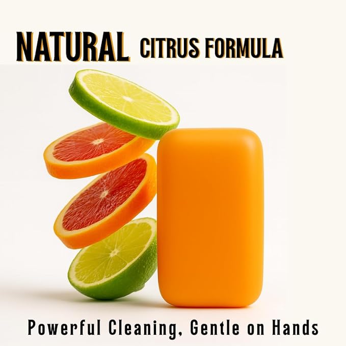 KELEBS 7 Big Dish Soap Bars | Citrus Essential Oil Formula | Natural Ingredients | Skin-Safe | Non-Toxic | Plastic-Free Packaging | Value Pack