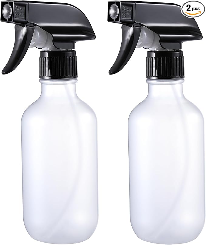 Small Water Spray Bottle for Hair, Frosted Clear Plastic Small Squirt Bottle with Adjustable Mist/Stream, Refillable Empty Mister Spray Bottles for Hair, Plant, Cleaning, Pet, 10.1 oz /300ML