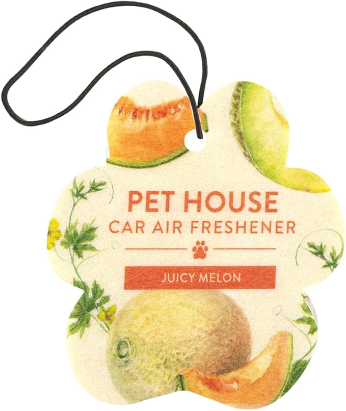 One Fur All Pet House Air Freshener - Juicy Melon Pack of 4 - Non-toxic, Pet-Friendly Air Freshener for Small Spaces & Car - Hanging Odor Eliminator