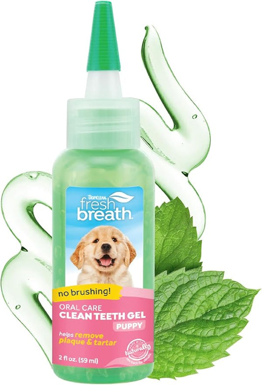 TropiClean Fresh Breath Dog Toothpaste for Teeth Cleaning, Breath Freshener, Easy to Use Plaque & Tartar Remover Gel, No Toothbrush Needed, 2oz.