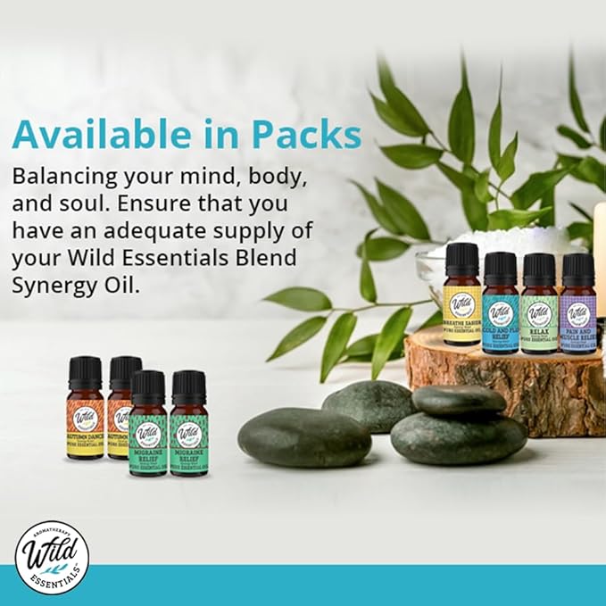 Wild Essentials 100% Pure Therapeutic Grade Zen Essential Oil Blend Combo for Aromatherapy Diffusers - Two 10 ml Bottles - New Look! Same Great Blend! Made in The USA