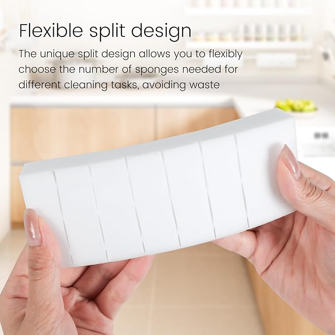TRENDBOX Melamine Sponges Magic Cleaning Sponges Melamine Foam for Dishes Eraser Sponges for Kitchen (White, 6.3x2.4x0.7 Inch (Pack of 40))