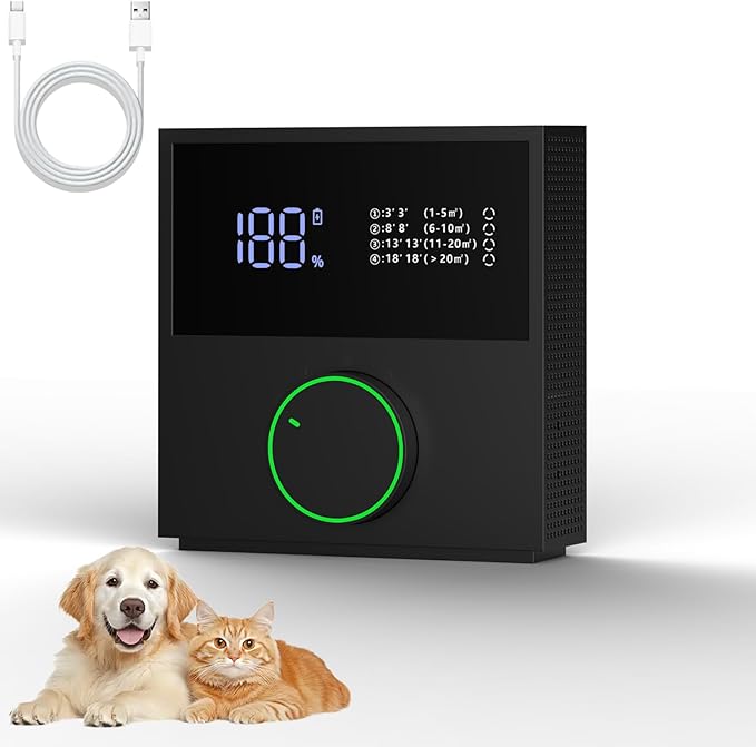 Air Ionizer – Ozone Odor Eliminator for Strong Odor 99% Cat Litter DeodorizerDog Poof Odor Removal, Plug In Negative Ion Air Purifier for Home, Air Purifier for Pets Toilet Wardrobe Shoe Garage Room