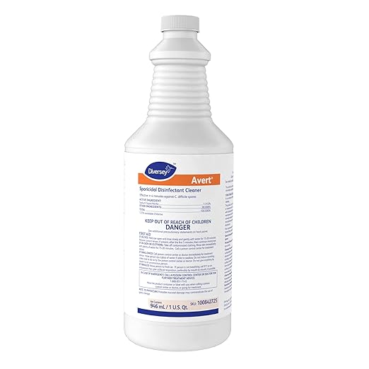 Diversey Avert Sporicidal Disinfectant Cleaner, 32 Oz Spray Bottle, 12/carton