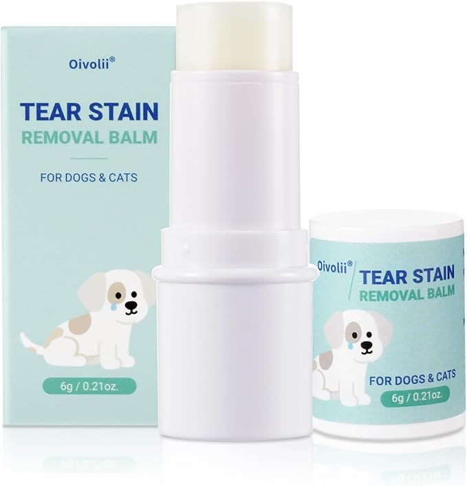 Tear Stain Remover Balm for Dogs & Cats – Vet-Recommended Natural Eye Stain Cleaner Stick, Gentle & Safe Formula – Removes Tear Stains & Prevents New Ones Pet Eye Cream Cleaner for Wrinkle, Face