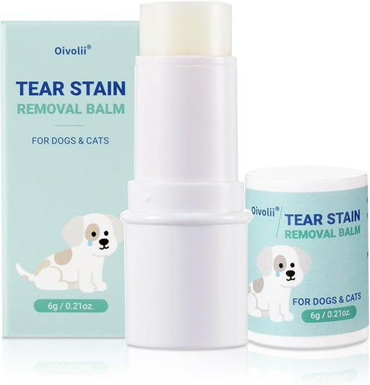 Tear Stain Remover Balm for Dogs & Cats – Vet-Recommended Natural Eye Stain Cleaner Stick, Gentle & Safe Formula – Removes Tear Stains & Prevents New Ones Pet Eye Cream Cleaner for Wrinkle, Face