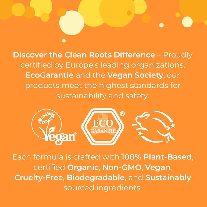 Liquid Dish Soap – EcoGarantie Certified, 100% Plant-Based Formula, Made with Organic Ingredients, Scented with Organic Orange Essential Oil – 24.6 fl oz (730 mL), Pack of 3