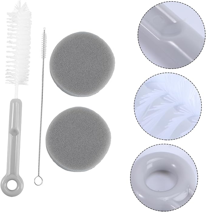 2sets Pet Water Bowl Feeder Cleaning Tools for Cats and Dogs Includes Cleaning Brushes and Sponges Essential for Maintaining Pet Hydration and