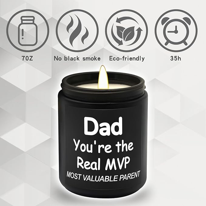 Lihome Gifts for Dad from Daughter Son - Funny Fathers Day & Birthday &Thanksgiving & Christmas Gifts, Smoke d Vanilla Scented Candle (7OZ)
