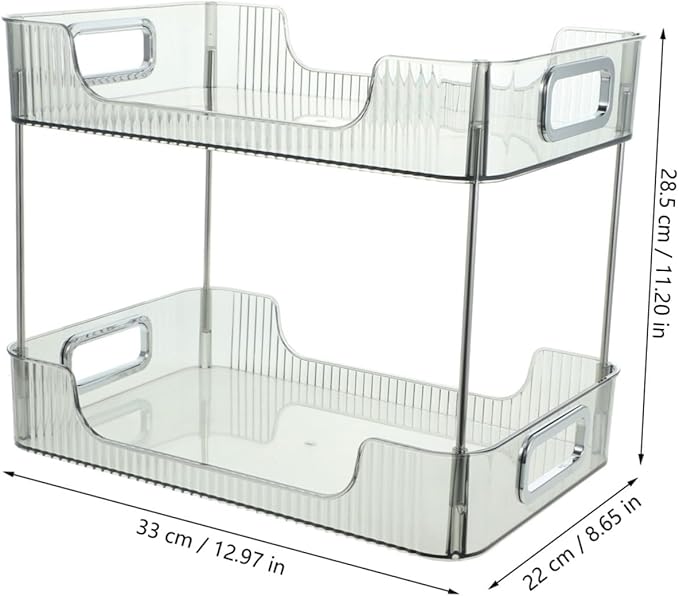 BESTOYARD 2tier Bathroom Countertop Organizer Tray Makeup Brush Organizer Over Toilet Storage